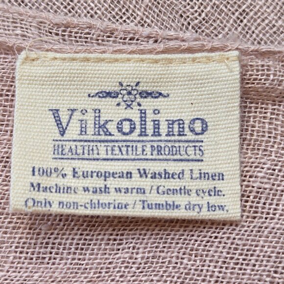 Vikolino Linen Scarf Pink European Washed Linen - Picture 3 of 7